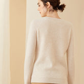 Round Neck Cashmere Long-sleeved Low-Neck Cashmere Sweater